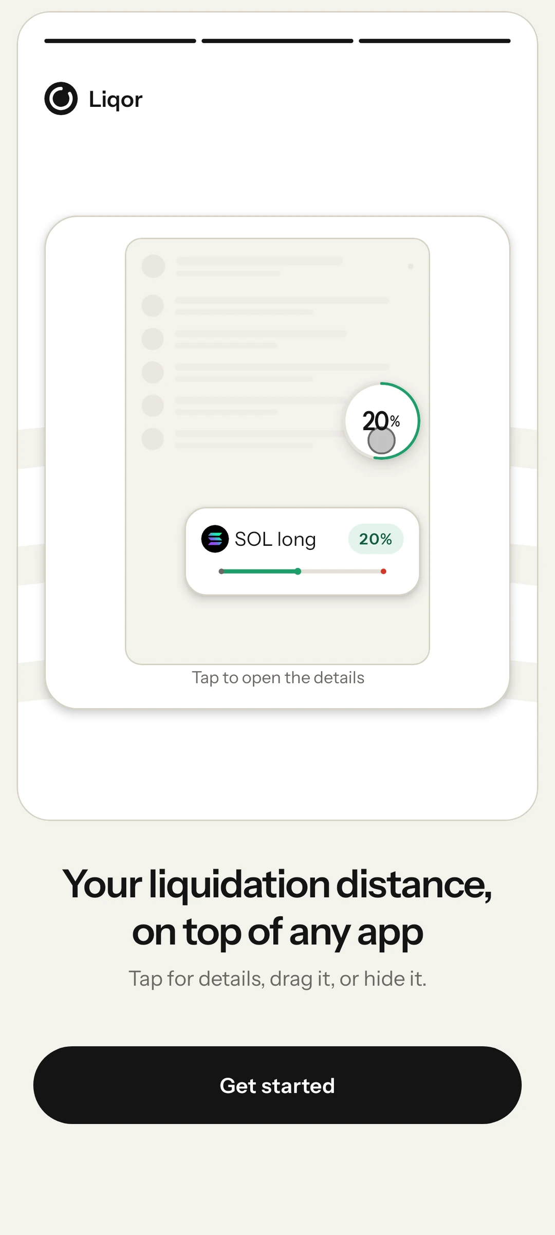 Liqor bubble on top of any app